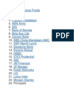 List of Mutual Fund Co