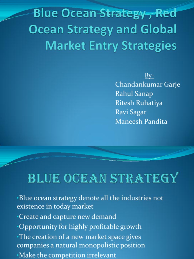 Blue Ocean Strategy Final PDF Strategic Management Mergers And