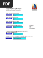 Pop Up Menu Examples