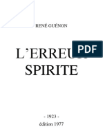 René Guénon - L'Erreur Spirite