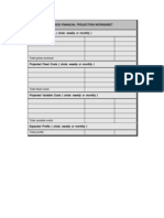 Quick Financial Projection Worksheet