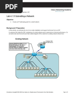 CCNA Lab 4.1.5.3 Subnetting-Student