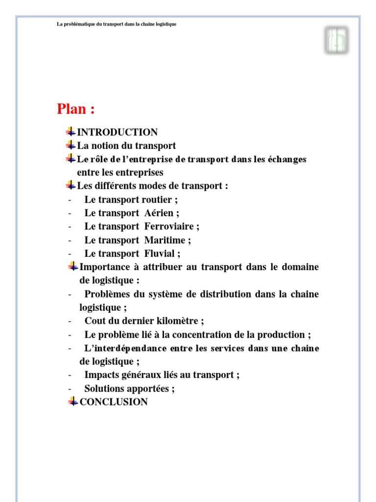 Pdf Telecharger Problematique Logistique Memoire Gratuit Pdf Pdfprof Com