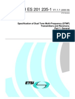 ETSI ES 201 235-1: Specification of Dual Tone Multi-Frequency (DTMF) Transmitters and Receivers Part 1: General