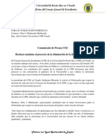 Comunicado de Prensa CGE Utuado - Proyecto Del Senado 454