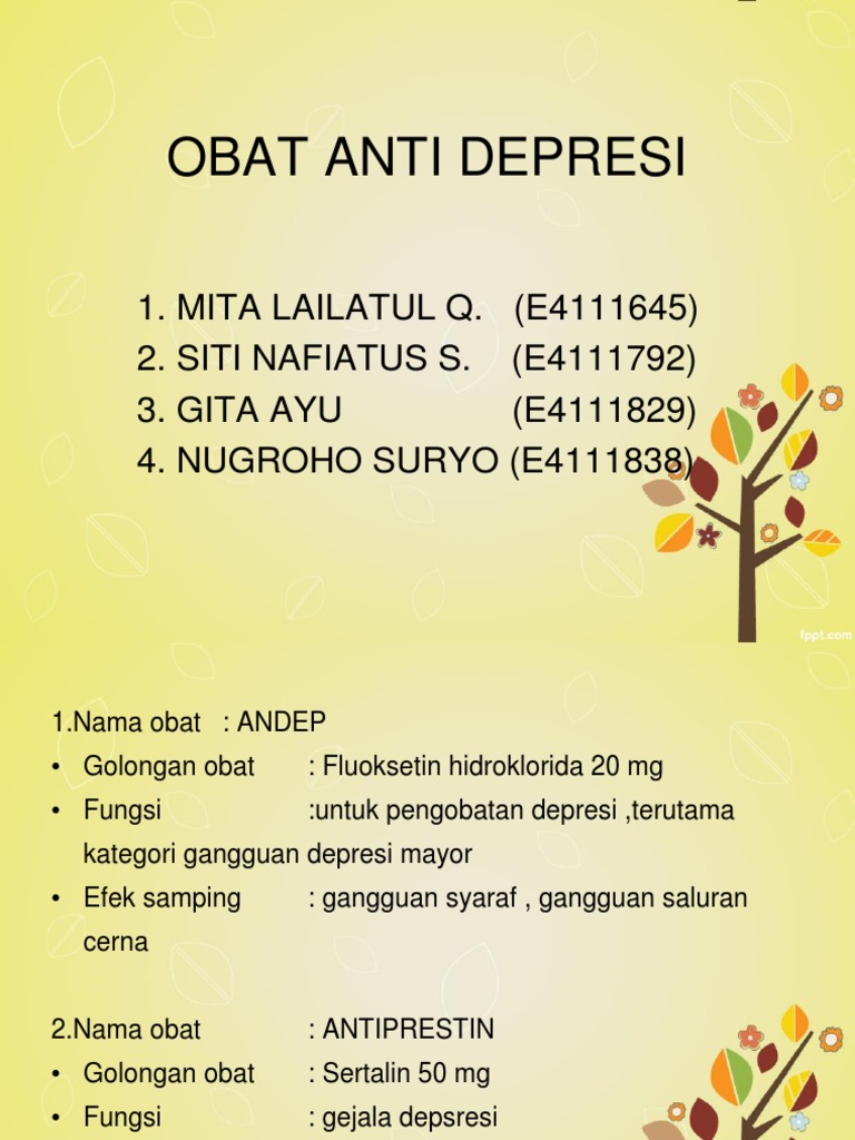Obat Depresi  Kel 8  Obat Depresi  Kel 8