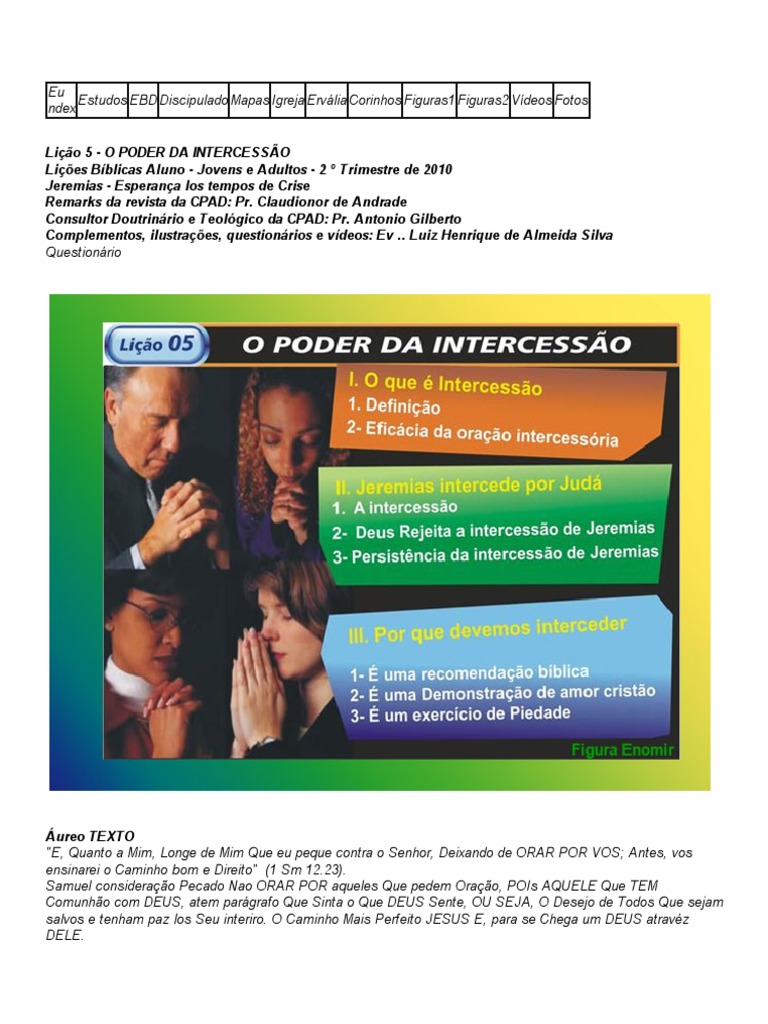O Poder da Intercessão na Bíblia | PDF | Jeremias | Oração