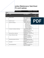 Sample Preventive Maintenance Task Sheet