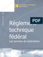 3 - FFBadminton Reglement Technique Les Terrains de Badminton