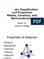 Materials Classification and Properties Metals, Ceramics, and Semiconductors