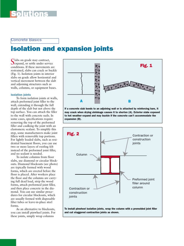 Isolation and Expansion Joints | PDF | Sidewalk | Concrete
