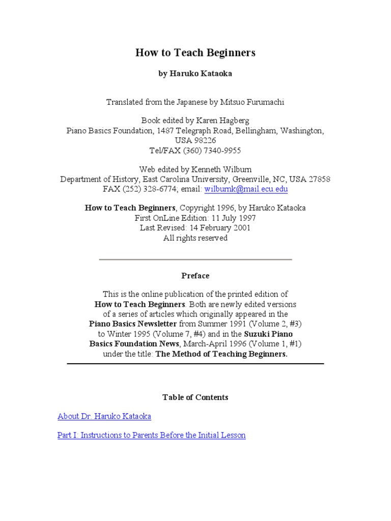 How To Teach Beginners | PDF | Handedness | Teachers