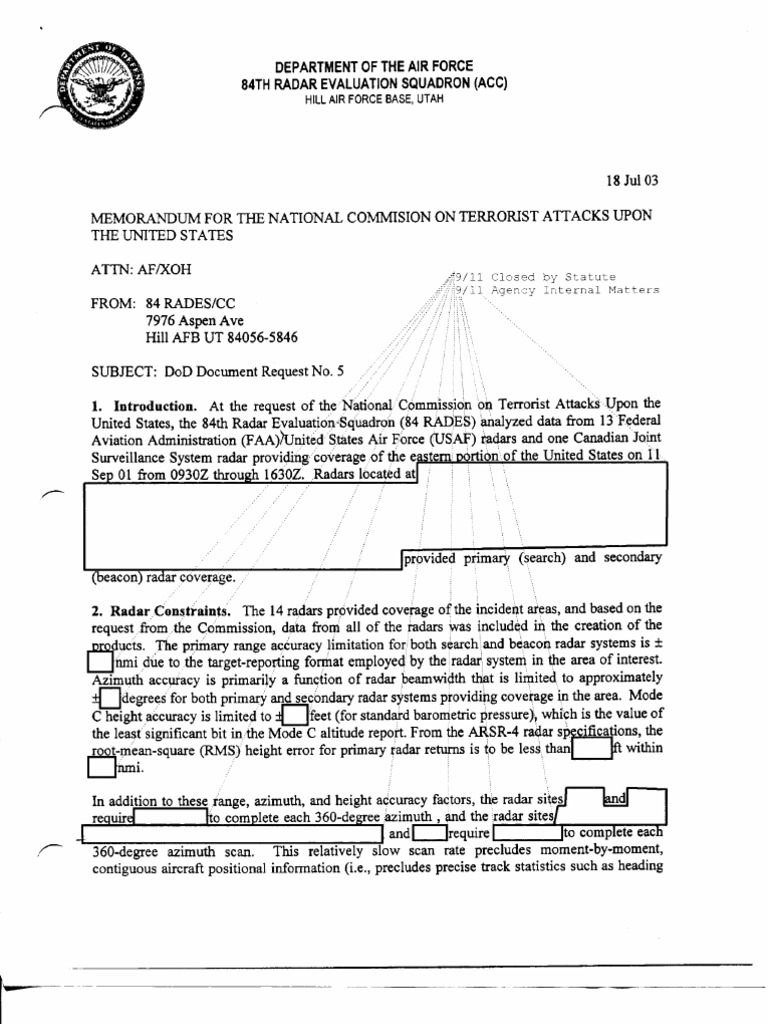 Air Force Radar Analysis Report | PDF | Transponder (Aeronautics) | Radar