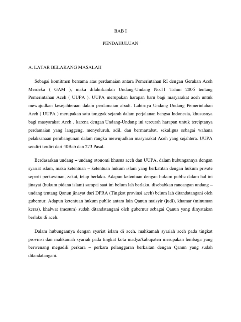 Makalah Pelaksanaan Syariat Islam Di Aceh