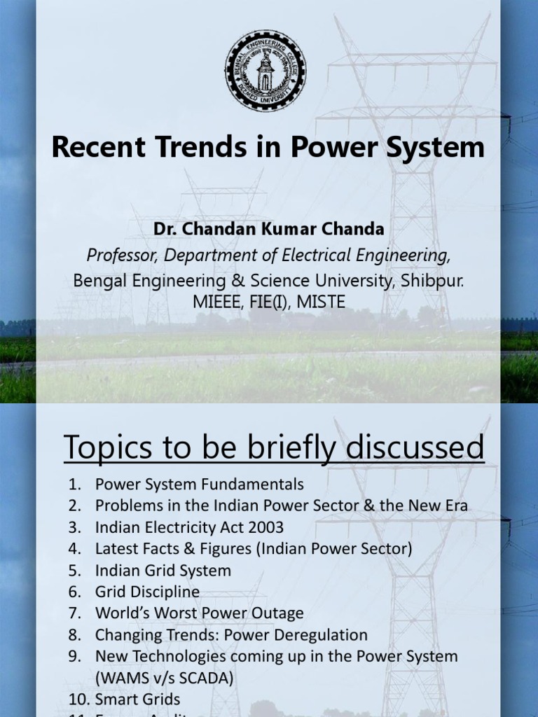 Recent Trends in Power System | PDF | Electrical Grid | Smart Grid