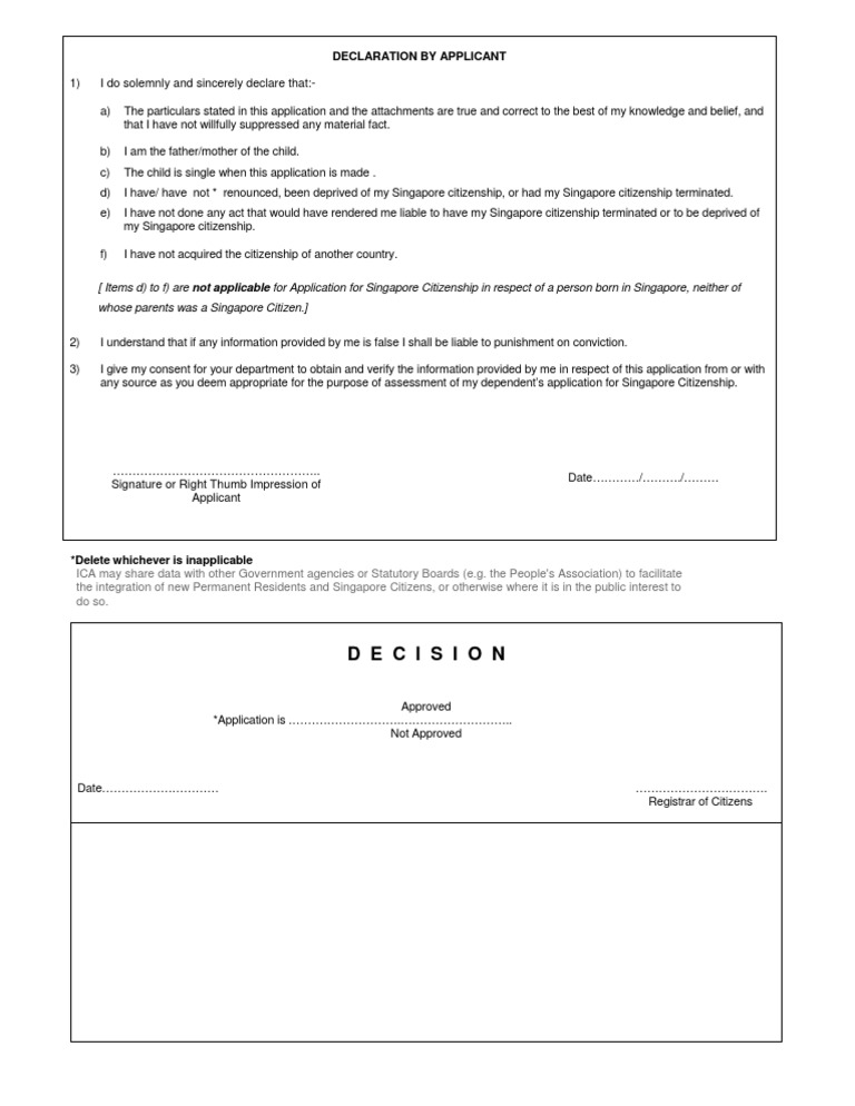 Sgdescent Declaration | PDF | Citizenship | International Law