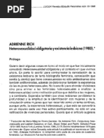 Adrienne Rich - Heterosexualidad Obligatoria y Existencia Lesbiana