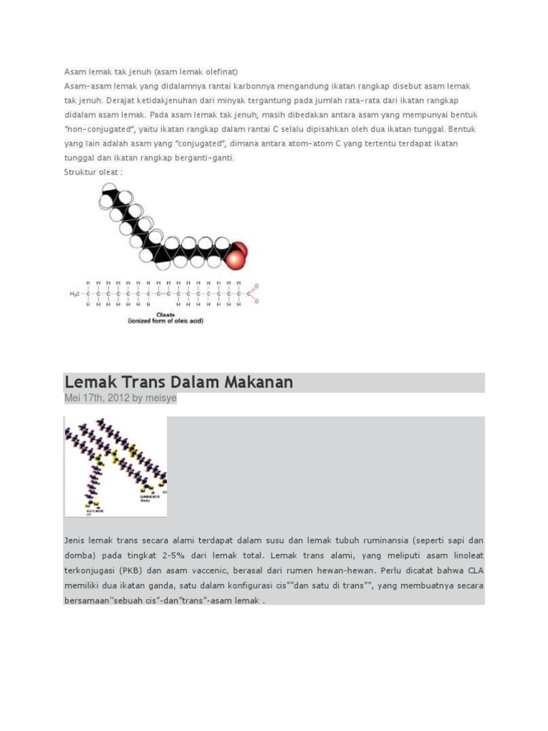 Asam Lemak Tak Jenuh