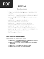 Tcp/Ip Lab: List of Experiments