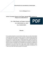 Determinación de La Viscosidad de Un Fluido Líquido