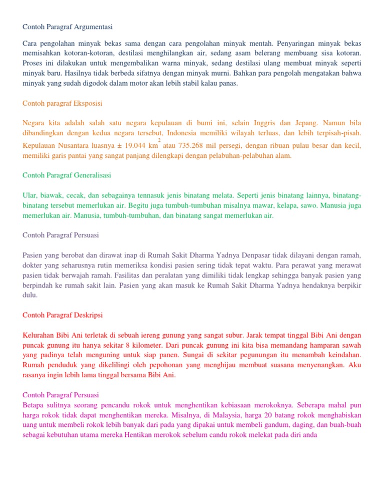 Contoh Paragraf Beragam | PDF