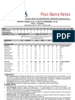 Post-Game Notes: Detroit Tigers 2 (9-5) vs. Seattle Mariners 1 (6-10) Final - 14 Innings