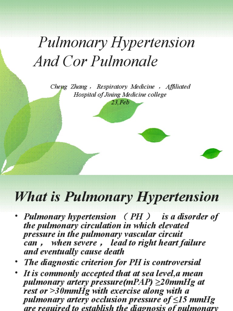 Understanding Pulmonary Hypertension | PDF | Heart Failure | Hypoxia ...