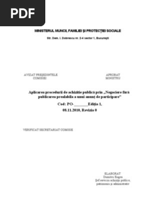 Po3 Negociere Fara Publicarea Prealabila A Unui Anunt De Participare