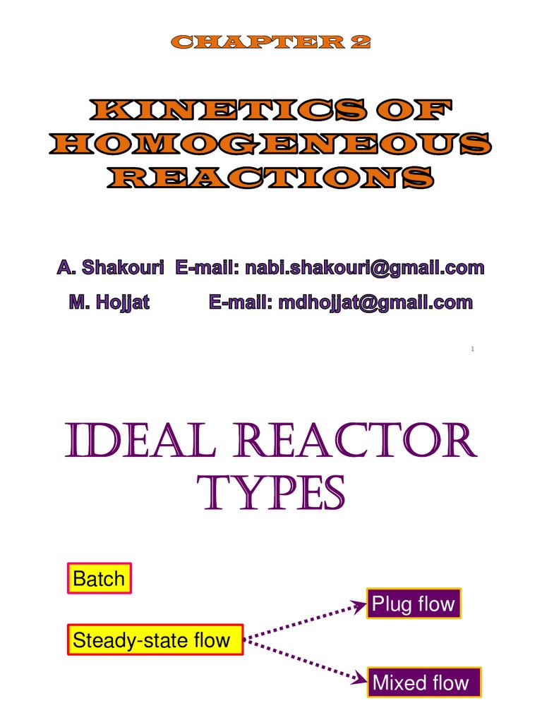 Kinetics of Homogeneous Reactions | PDF | Chemical Reactor | Reaction Rate