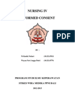 Nursing Iv Informed Consent: Program Studi Ilmu Keperawatan Stikes Wira Medika Ppni Bali