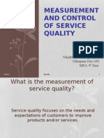 Measurement and Control of Service Quality: Presented by Niladri Bhattacharjee (48) Nilanjana Dey (49) Mba 4 Sem