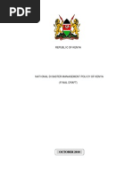 Download National Disaster Management Policy of Kenya - Final Draft Oct 2010 by John MBERIA SN136662332 doc pdf
