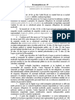 Recomandarea nr. 19 privind unele aspecte ale practicii judiciare la examinarea pricinilor despre plata indemnizaţiilor de concediere