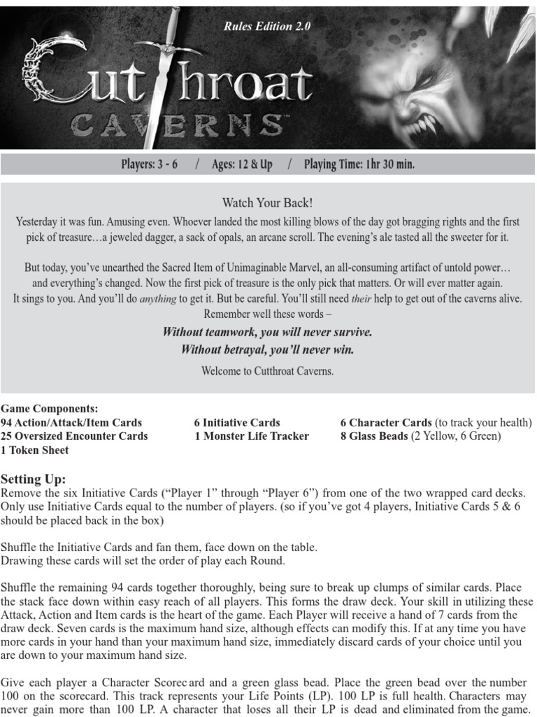 Cutthroat Rules 2 PDF