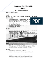 Programa Setmana Cultural Titanic 2013 Cartell