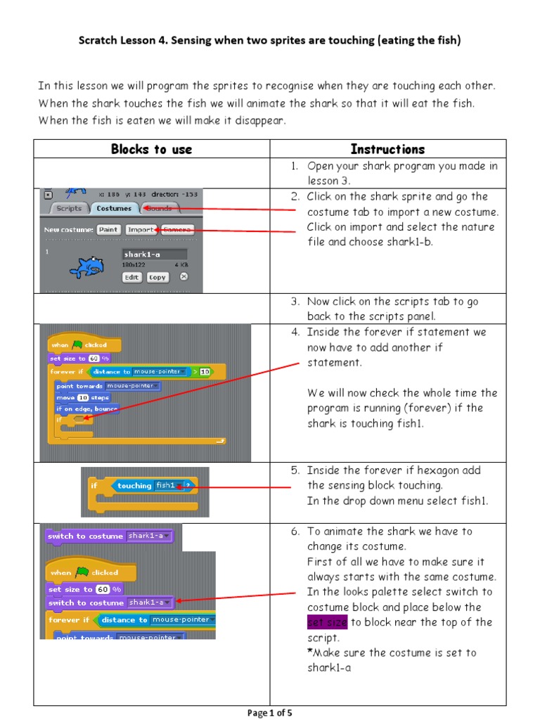 Lesson 4 Sensing | PDF | Scratch (Programming Language) | Computer ...