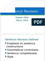 Sentence Revision: English 0950 March 2009