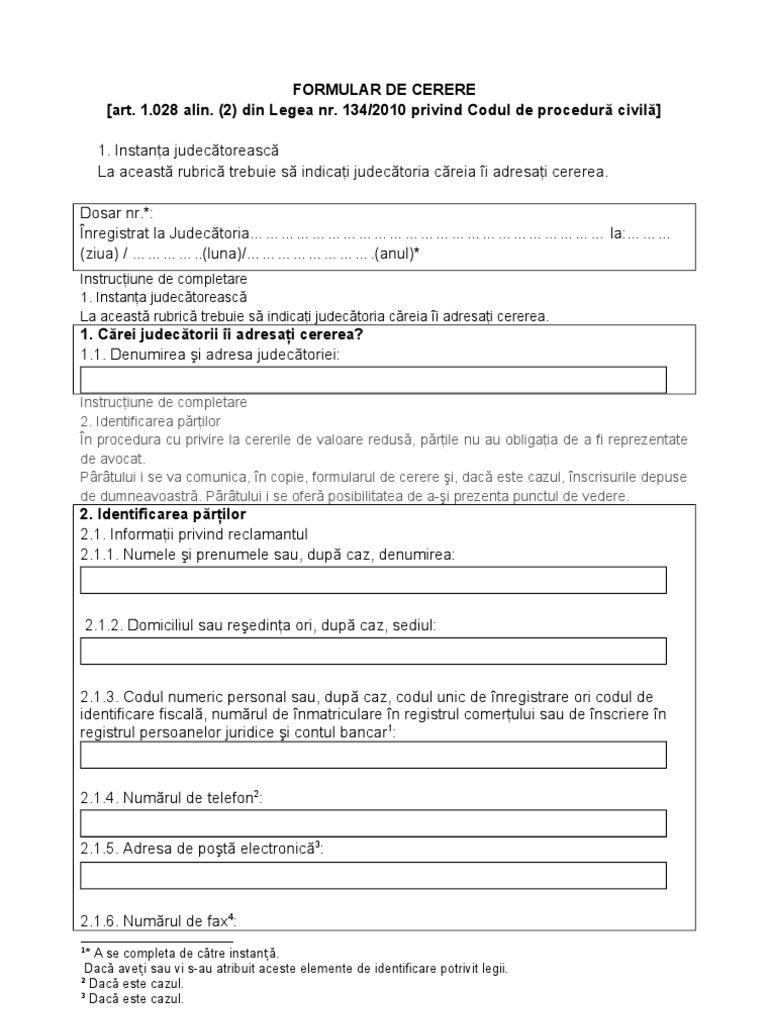 Cerere Cu Valoare Redusa