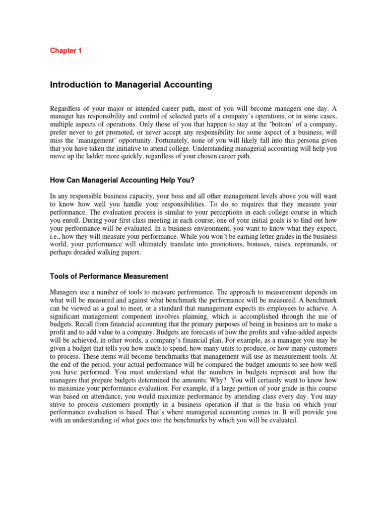 Managerial Accounting | PDF