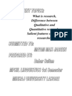 What Is Research, Difference Between Qualitative and Quantitative Research, Salient Features of A Good Researcher