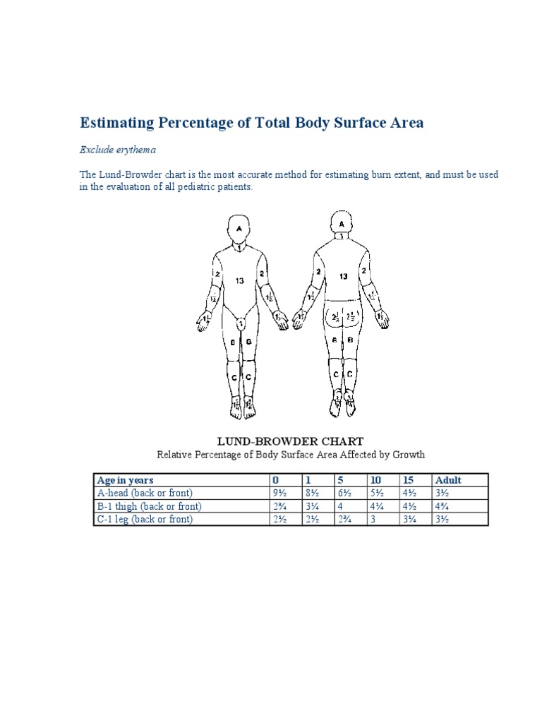 Estimating Percentage of Total Body Surface Area | PDF | Burn | Acute ...