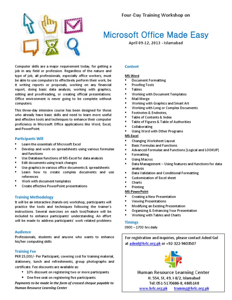 Microsoft Office Training Workshop 2013 | PDF | Microsoft Office ...