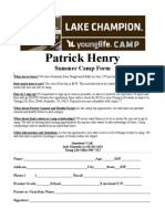 PH Young Life Summer Camp Form