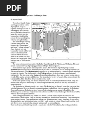 article of the week caste system
