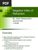 Negative Index of Refraction Draft 1