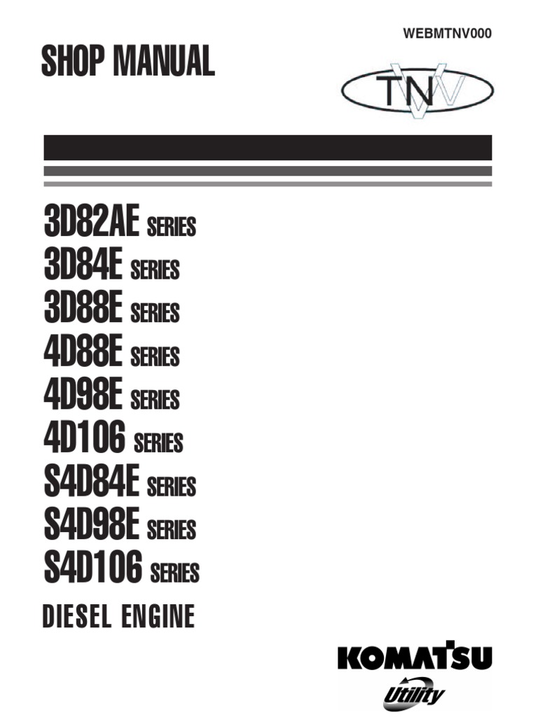 Komatsu 6d125 Diesel Engine Service Repair Workshop Manual