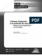 L'homme Fragmenté. A La Recherche Du Sens Perdu. Éduquer A La Comprehension Et A La Relation. C. Gohier