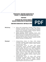 Permenkes No 741/2008 STANDAR PELAYANAN MINIMAL BIDANG KESEHATAN DI KABUPATEN/KOTA