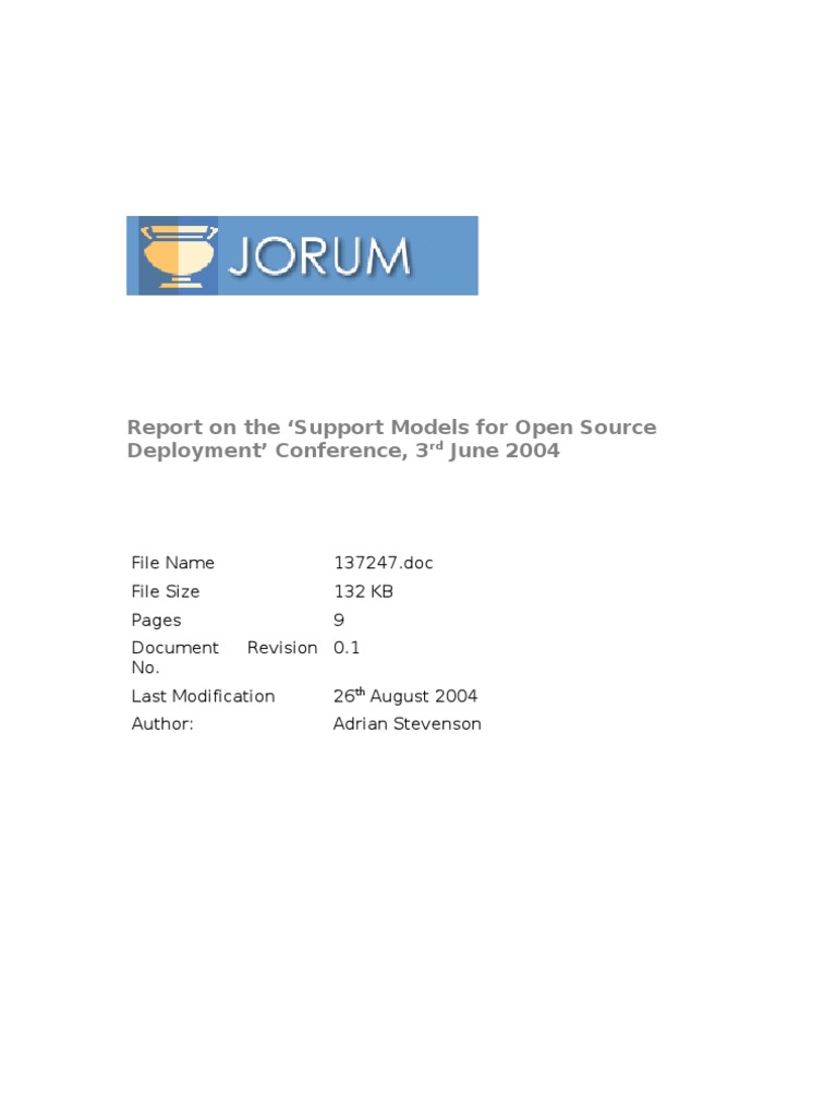 Open Source Deployment Support Models Report | PDF | Proprietary ...