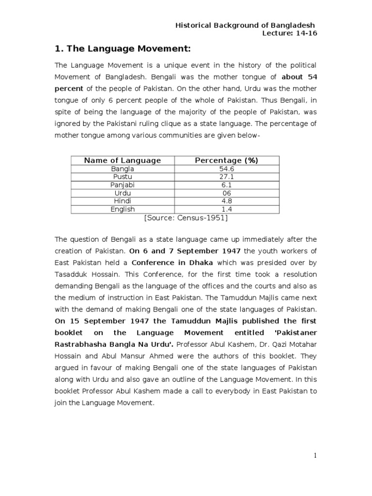 Historical Background of Bangladesh PDF Zulfikar Ali Bhutto